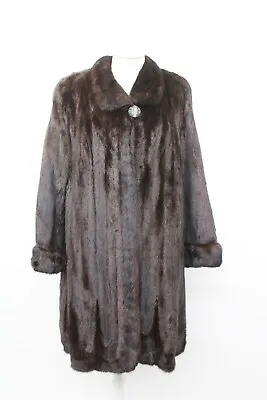 Buy Excellent Canadian Dark Ranch Female Mink Fur Coat Jacket Women Woman Size 10-12 • 682.98£