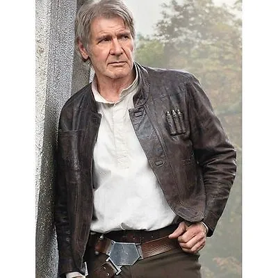 Buy Harrison Ford Han Solo Star Wars The Force Awakens Leather Jacket - BNWT • 110.82£