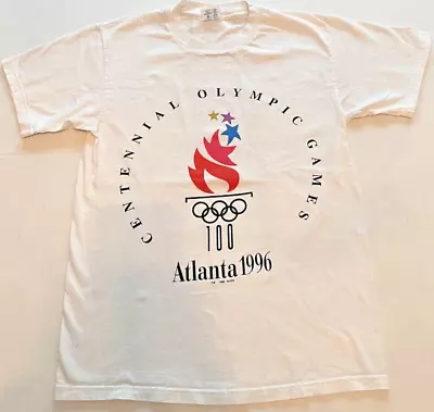Buy Vintage 1996 Atlanta Olympics Shirt Champion Womens Med White Historical USA Top • 23.61£