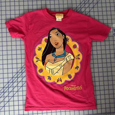Buy Vintage 90s Disney Pocahontas T Shirt Girls 7/8 Pink USA Made • 27.55£