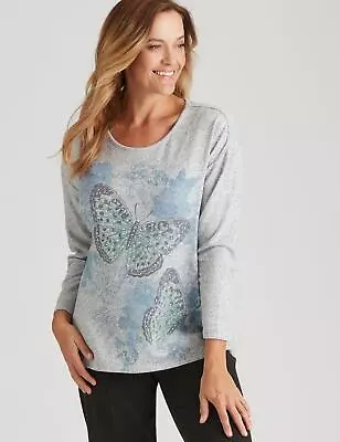 Buy MILLERS - Womens Winter Tops - Grey Tshirt / Tee - Elastane - Graphic - Clothes • 11.76£