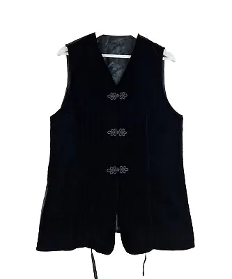 Buy St Michael Vintage Black Velvet Waistcoat Bodice Jacket Size 14 16 Gothic M&S • 44.99£