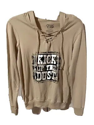 Buy Cold Rush Women's Medium Oatmeal Heather Pull Over Kick Up The Dust Hoodie NWT • 12.26£