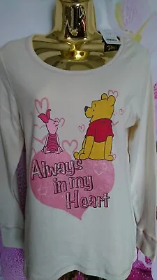 Buy Nice New Winnie The Pooh Ladies Womens Long Top T-shirt Pyjama Size 12 14 • 5.99£
