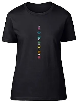 Buy Aligned Chakra Symbol Yoga Meditation Fitted Womens Ladies T Shirt Gift • 8.99£