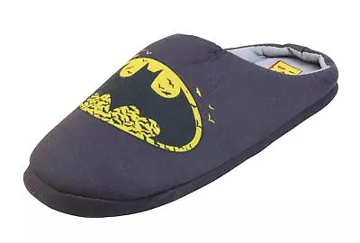 Buy Mens Slippers Black Slip On Mule Batman Slippers Bat Sliders Comfy Warm Slippers • 16.95£