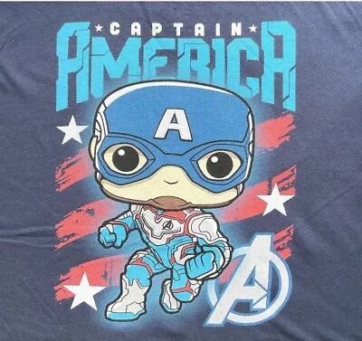 Buy Funko Pop Tees Avengers Endgame Captain America Blue T-Shirt Size: XL - New • 9.99£