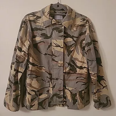 Buy Womens Jacket Size 8 Shirt Shacket Top Army Style Camo Ladies Fashion • 12.99£