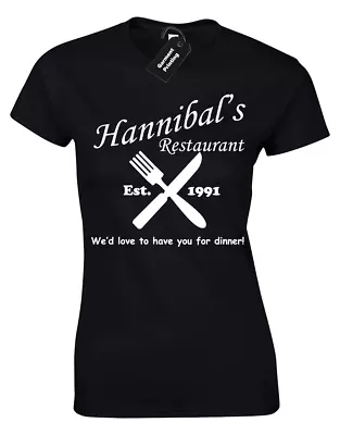 Buy Hannibals Restaurant Ladies T Shirt Funny Lecter Cult Movie • 7.99£