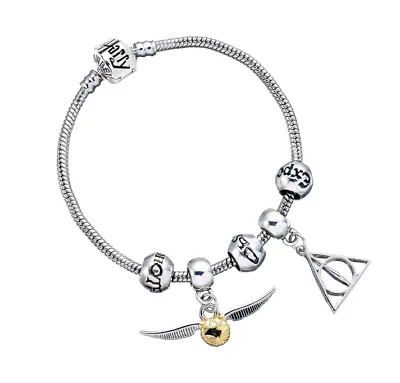 Buy NEW Official Harry Potter Jewellery Charm Bracelet Set (Deathly Hallows/Snitch) • 26.99£