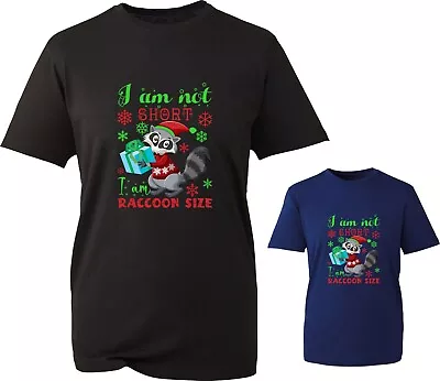 Buy I'm Not Short I'm Raccoon Size T Shirt Cartoon Lovers Santa Raccoon Xmas Top • 9.99£