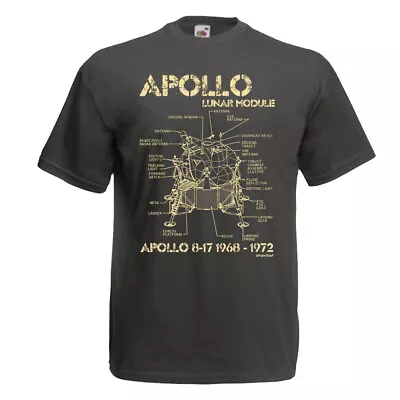 Buy Apollo Lunar Module T-Shirt Men's Space Mission Blueprints Birthday Gift  • 14.99£