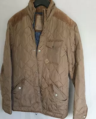 Buy Next Mens Gorgeous Padded Jacket With Corduroy  Contrast Medium Tan Ex Condition • 10.85£