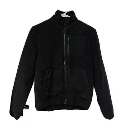 Buy Figs Black Sherpa Full Zip Jacket Size XS • 37.80£