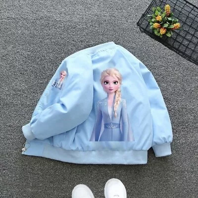 Buy New Kids Girls Elsa Princess Printed Jacket Spring Autumn Long Sleeve Outerwear • 11£