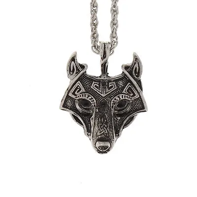 Buy Alternative Jewellery Antique Silver Viking Norse Wolf Metal Chain Necklace • 12.69£