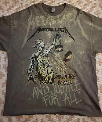 Buy Metallica T Shirt Xxl Justice For All Grey  • 15£