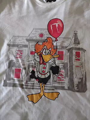 Buy Daffy Duck As Pennywise From Steven King's Movie  IT   T-Shirt, Jr XL - NWT • 4.72£
