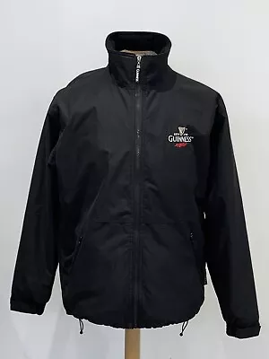 Buy Guinness Fleece Bomber Jacket Large Black Full Zip Pockets Nylon Polyester Mens • 10£