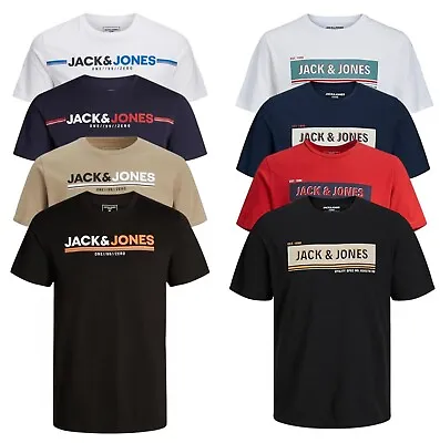 Buy Mens Jack & Jones Logo T-shirt Designer Printed Short Sleeve Tee Casual Top • 9.99£