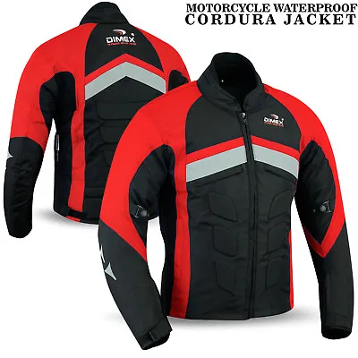 Buy NEW Mens Motorcycle Waterproof Cordura Textile Jacket Motorbike CE Armours  • 38.99£