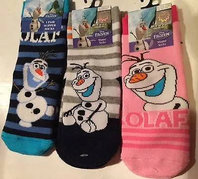 Buy Girls Or Boys Disney Frozen Olaf Slipper Socks Sizes 6-9, 9-12, 12-3 • 4.99£