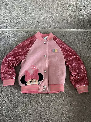 Buy Girls Official Disney Store Pink Minnie Mouse Bomber Jacket Age 3 Pink Sparkly • 6£