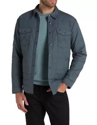 Buy Ex Wrangler Mens Collar Overshirt Jacket Shacket Bomber Quilted Jacket Seconds • 18.59£