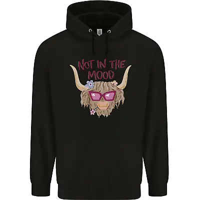 Buy Not In The Mood Funny Highland Cow Mens 80% Cotton Hoodie • 19.99£