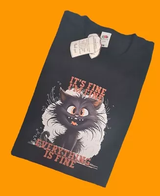 Buy Black Cat Its Fine I'm Fine Everything's Fine Medium T-shirt  • 9.99£