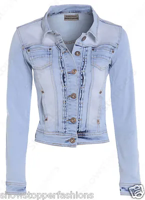 Buy NEW DENIM JACKET Womens Jean Waist Jackets LADIES Stonewash Blue Size 8 10 12 14 • 26.95£