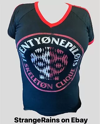 Buy TWENTY ONE PILOTS Bandshirt Ladies V Neck T Shirt Sz. (L) Pop Music • 15.37£