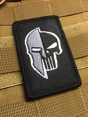 Buy 1 X Spartan Punisher Patch Badge  Hook And Loop 8 Cm X 5cm Covert Tactical • 5.50£