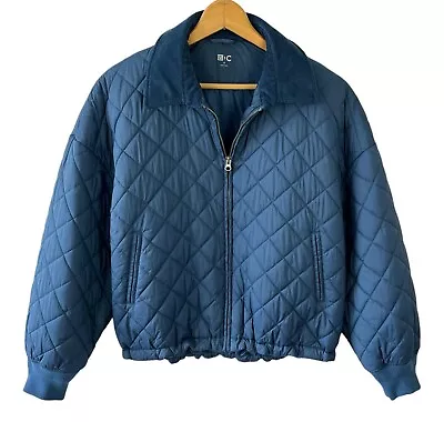 Buy UNIQLO C PUFFTECH Jacket Blouson Warm Padded Corduroy Collar Blue Womens Size M • 24.01£