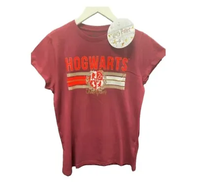 Buy Harry Potter Ladies Top T Shirt Sparkling Hogwarts Sizes 8 - 20 Red  • 8.99£