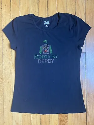 Buy Kentucky Derby Ladies Size Large L Black Bling Gem Tee T Shirt Top • 11.57£