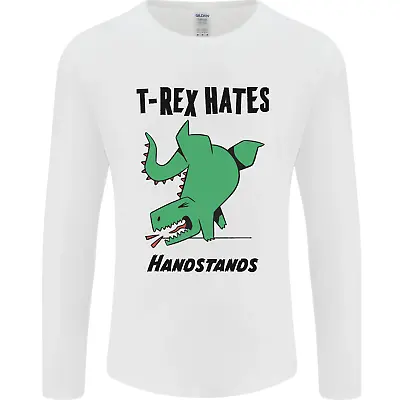 Buy T-Rex Hates Handstands Funny Dinosaurs Mens Long Sleeve T-Shirt • 11.49£