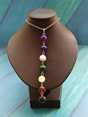 Buy 7 Chakra Modern Beaded Necklace Pendant Healing Meditation Jewellery • 4.99£