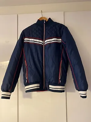 Buy Lonsdale Men`s Cut And Sew Bomber Jacket Blue Cotton Size M • 11.99£