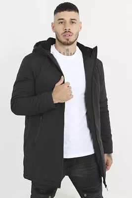Buy Brave Soul Men's Hooded Jacket Lightweight Zip Up Winter Warm Black Coat S-XL • 29.99£