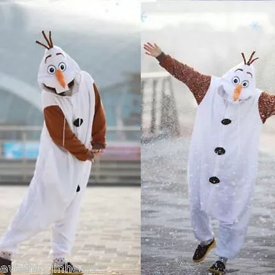 Buy Olaf Frozen Adult Snowman Costume Kigurumi Pajamas Cosplay Pyjamas Fancy Dress N • 20.22£