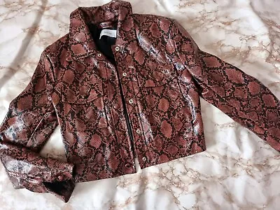 Buy Bershka Snake Pattern Cropped Jacket Size UK6 • 16.90£