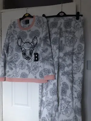 Buy Ladies  Fleece Disney Pyjamas Size 10-12 Bambi Excellent Condition • 6.59£