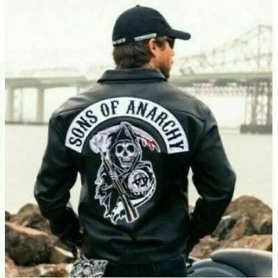 Buy S.o.a Sons Of Anarchy Mens Biker Club Leather Motorcycle Jacket Vest - Soa Pak • 66£