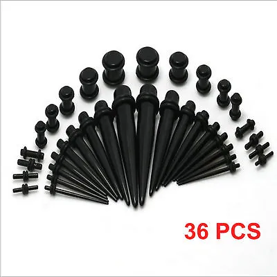 Buy 36pcs Acrylic Ear Plugs Expander Kit Taper Stretcher Gauges Stretching Set • 4.79£