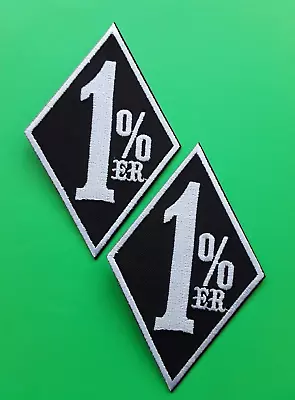 Buy ONE PERCENTER 1% ER OUTLAW MOTORCYCLE CLUB BIKERS EMBROIDERED PATCHES X 2 • 5.99£