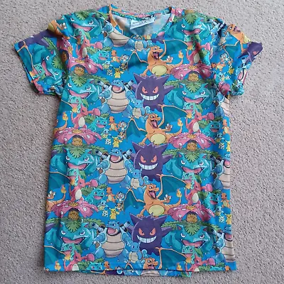 Buy Adults 2016 Official Pokemon BIOWORLD All Over Print Graphic Tee Shirt Size M • 12£