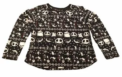 Buy Disney Nightmare Before Christmas Sleep Pajama Top Shirt Sz L 12 14 Velour Soft • 13.54£