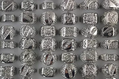 Buy Wholesale Mixed Lots 60pcs Clear Filled Rhinestone Jewellery Cool Men's Rings • 25.19£