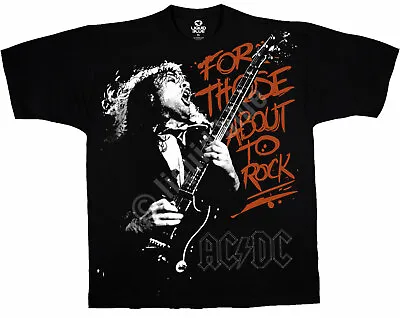 Buy Officially Licensed AC/DC For Those About To Rock Mens Black T Shirt AC/DC Tee • 21.95£